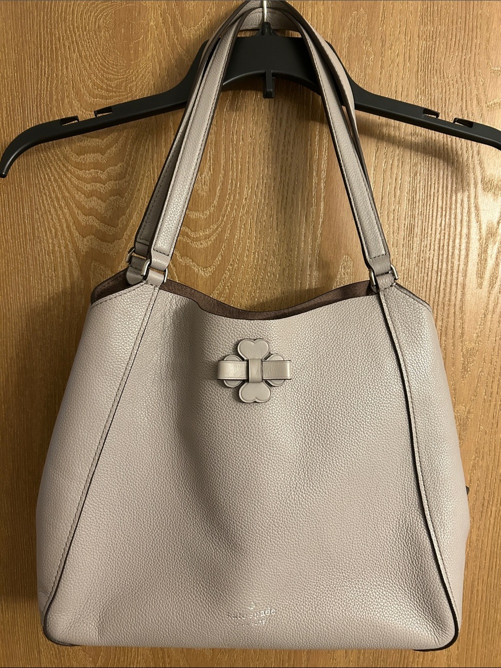 kate spade Pebbled Leather Shoulder Bag in Light Taupe